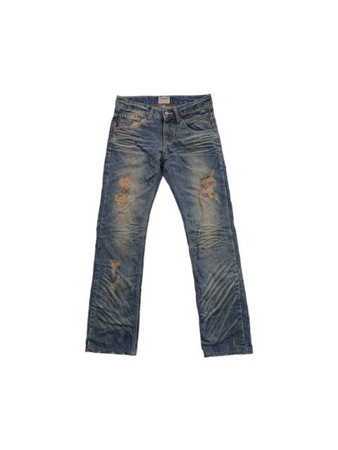Other Designers Distressed Denim - DPSR Distressed Patchwork Boro Patina Jeans