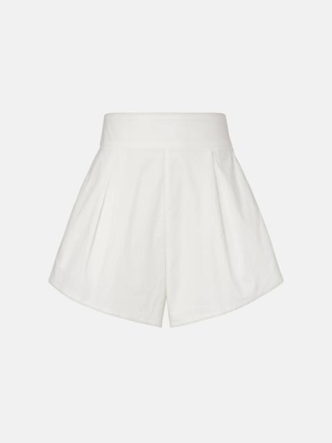 ADRIANA DEGREAS Solid pleated cotton shorts