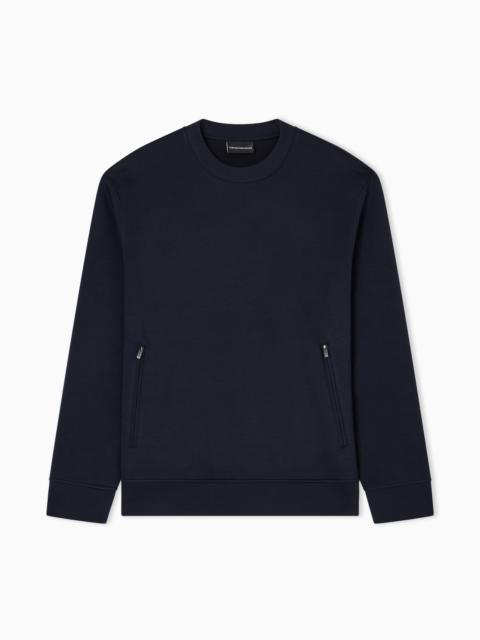 EMPORIO ARMANI TRAVEL ESSENTIALS SWEATSHIRT IN DOUBLE JERSEY