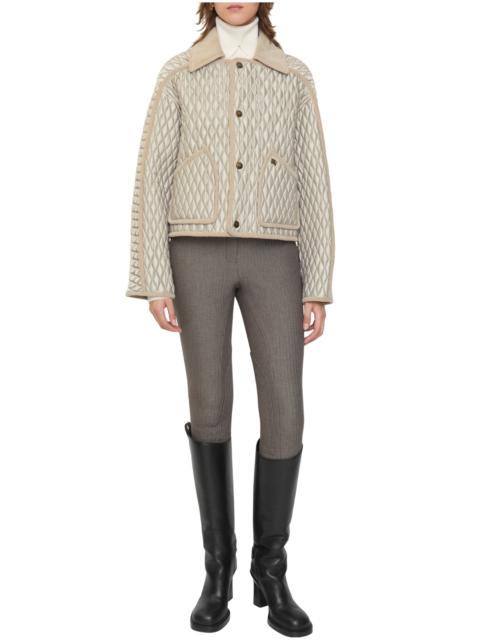 Burberry burberry Cropped Quilted Nylon Floriston Jacket in Wisp Grey at Nordstrom