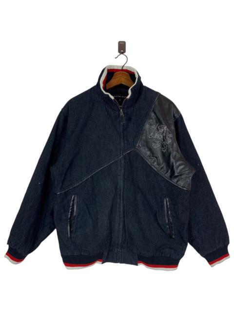 Other Designers VINTAGE TOMMY HILFIGER DENIM PVC BOMBER JACKET