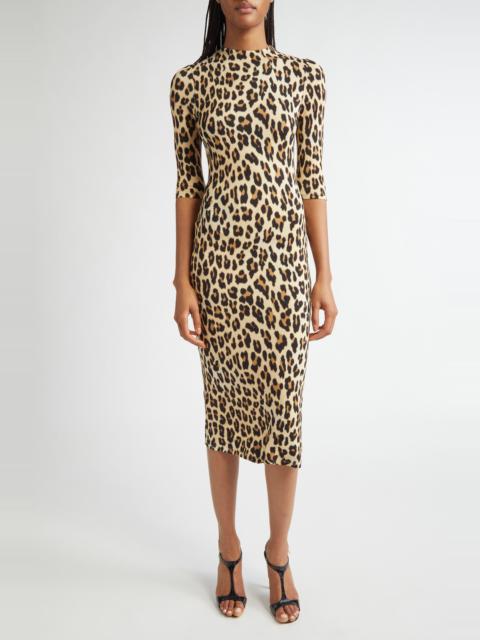 Alice + Olivia Alice + Olivia Delora Leopard Print Knit Midi Dress at Nordstrom