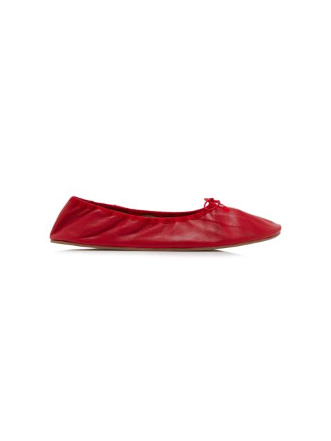 The Row Round Leather Ballet Flats red