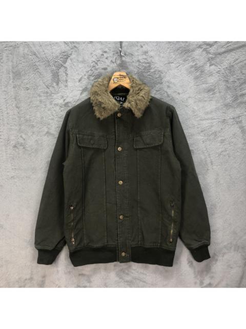 Other Designers Workers - IGAI FUR NECK HARD COTTON CHORE JACKET #5313-183