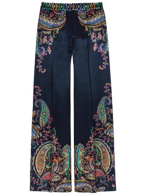 Etro Etro Paisley-print Satin-crepe Trousers