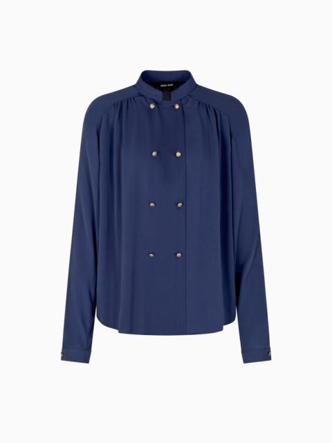 GIORGIO ARMANI DENIM COLLECTION TRIPLE SILK GEORGETTE SHIRT