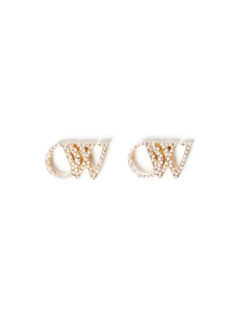 Off-White Strass Ow Earrings