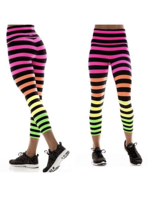 K-DEER Signature Stripe 7/8 Sneaker Length Legging in Neon Josephine Stripe