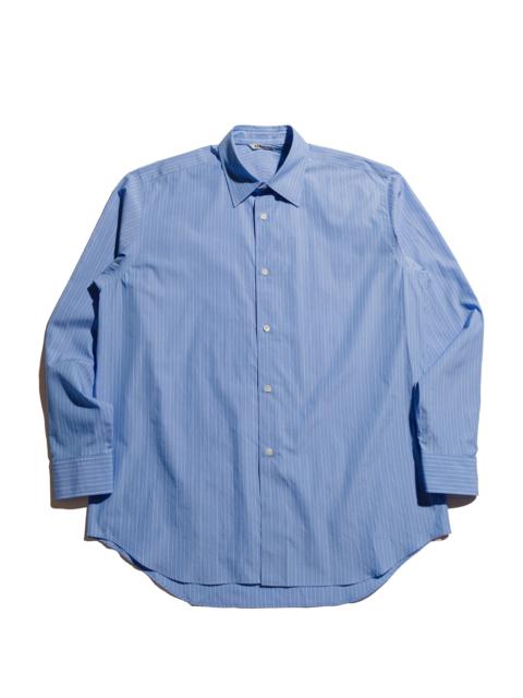 AURALEE Suvin High Count Cloth Stripe Shirt Blue Stripe