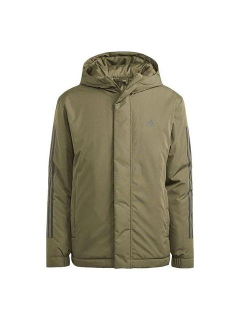 adidas adidas 3-Stripes Hooded Jackets 'Olive Green' IP2535