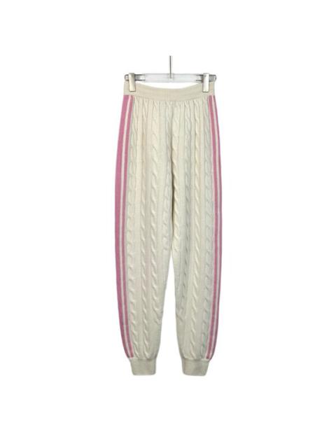 Miu Miu MiuMiu 2022 Off-White Striped Knit Jogger Pants
