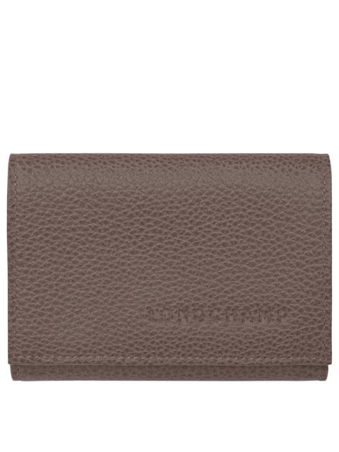 Longchamp Le Foulonné Compact wallet Taupe - Leather