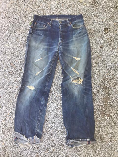 Other Designers DISTRESSED Thrashed Okura Indigo SELVEDGE JAPAN denim Baggy