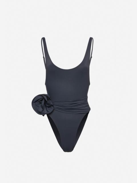 MAGDA BUTRYM Flower scoop neck swimsuit in grey