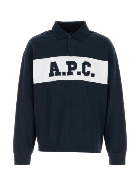 A.P.C. A.P.C. Men Navy Blue Cotton Oversize Alexis Polo Shirt