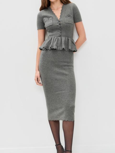 self-portrait Peplum Knit Midi Dress