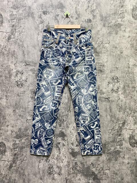 Other Designers Japanese Brand Full Print Denim Faded like Hysteric Pants