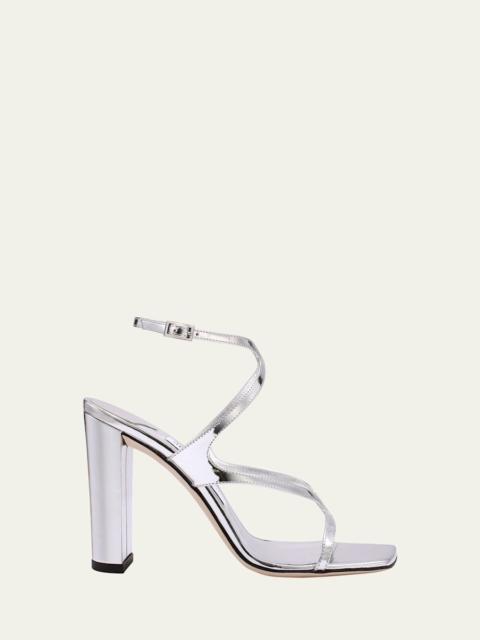 JIMMY CHOO Azie Metallic Ankle-Strap Sandals