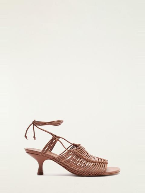 FARM RIO Brown Macrame Heeled Sandal