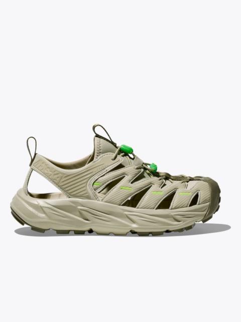 HOKA Hopara Hiking Shoes in Oyster Mushroom/Neon Lime