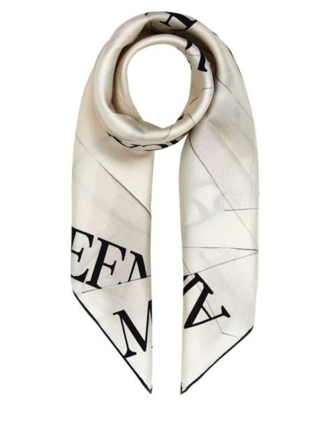 Alexander Mcqueen Woman Ivory Silk Foulard