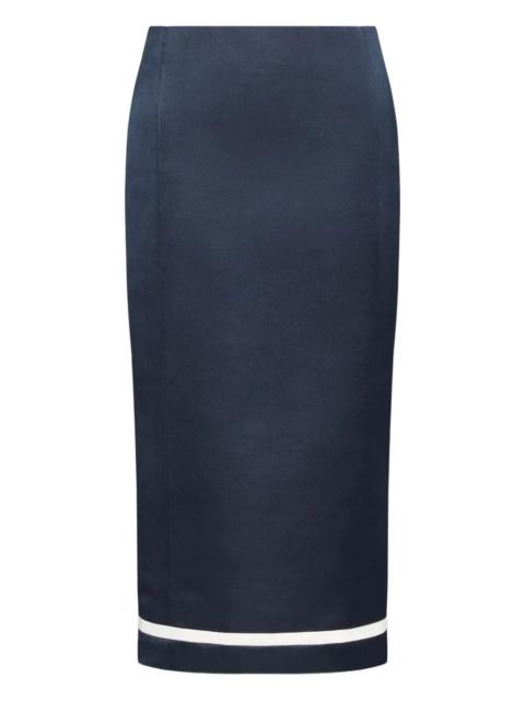 Thom Browne Solid Double Duchess Pencil Skirt Women