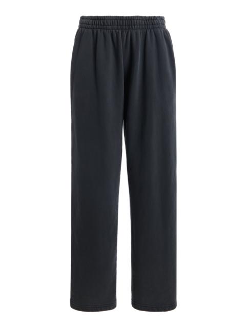 SLVRLAKE Washed-Cotton Straight-Leg Sweatpants black