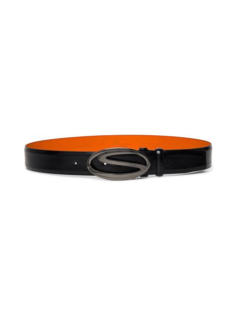 Santoni Reversible Logo Buckle Leather Belt