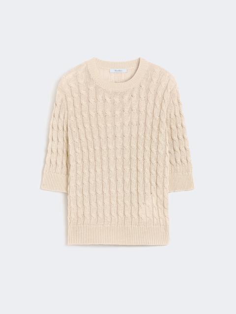 Max Mara Cable-knit linen sweater - BEIGE