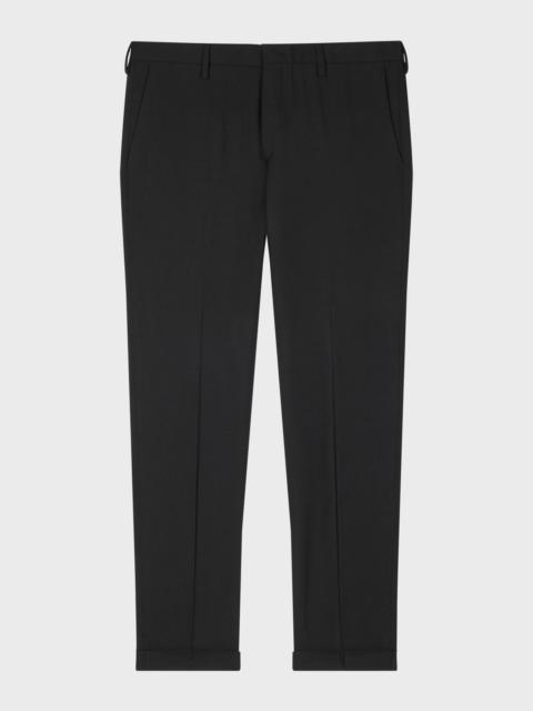 Paul Smith Slim-Fit Black Two-Ply Merino Wool Trousers