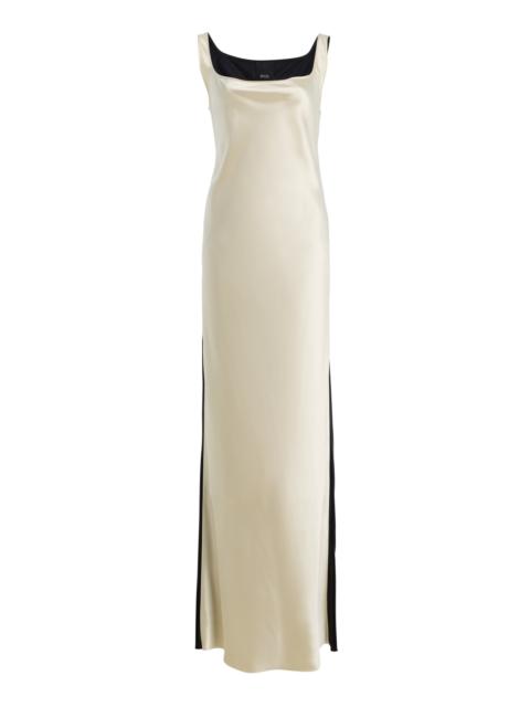 BEVZA Duality Two-Tone Satin Maxi Dress multi