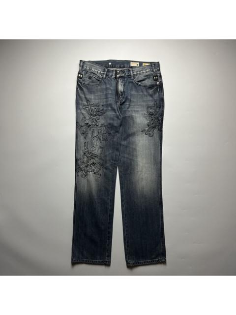 SUGAR CANE Sugar Cane Japan Embroidered tattoo leather belt jeans