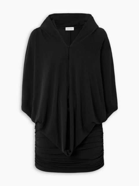 MAGDA BUTRYM Layered stretch-crepe hooded mini dress