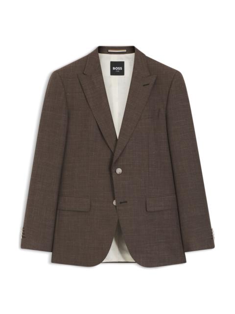 BOSS SLIM-FIT JACKET IN VIRGIN WOOL, SILK AND LINEN