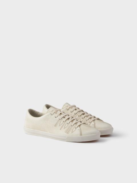Prada Aged-effect leather sneakers