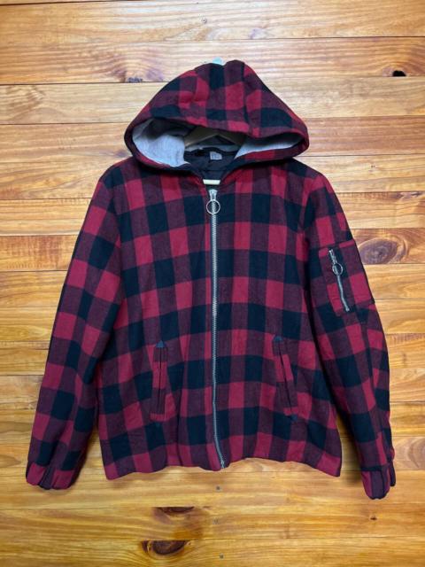Other Designers Divided - DIVIDED H&M PLAID RED HOODIE JACKET