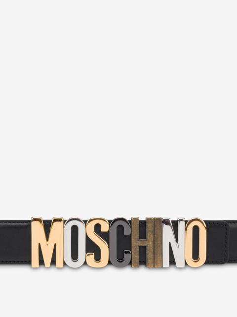 Moschino CALF MIXED LETTERING LOGO BELT