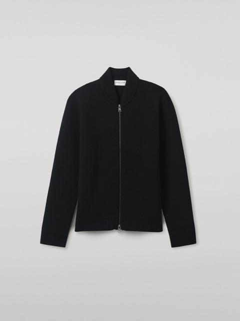 Johnstons of Elgin Cashmere Milano Stitch Black Zip Jacket