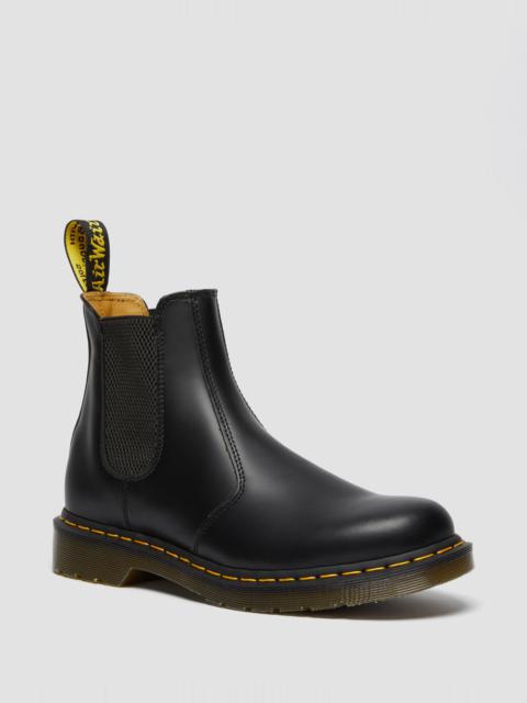 Dr. Martens 2976 Yellow Stitch Smooth Leather Chelsea Boots