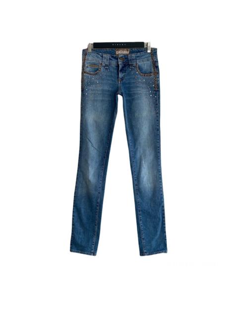 John Galliano Galliano Denim Skinny Studded Swarovski Jeans