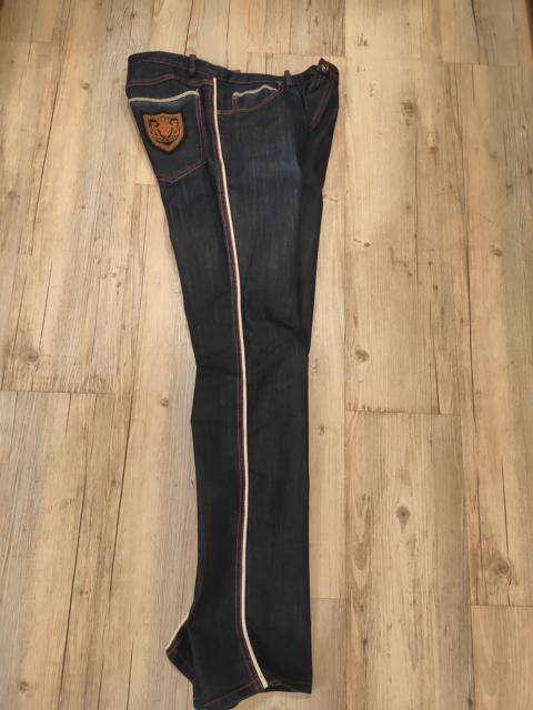 Jean Paul Gaultier GRAIL! SS08 logo denim pants.Like Versace or Jacquemus