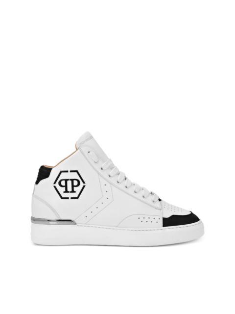 PHILIPP PLEIN Hexagon leather sneakers