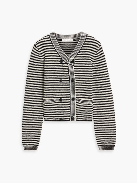 FRAME The Court striped cotton-blend cardigan