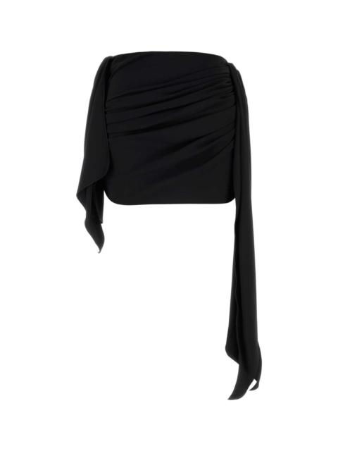 THE ATTICO Black Crepe Mini Skirt