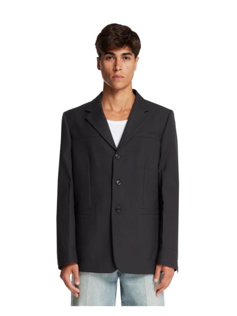 GUCCI Gray Wool Twill Single-Breasted Jacket