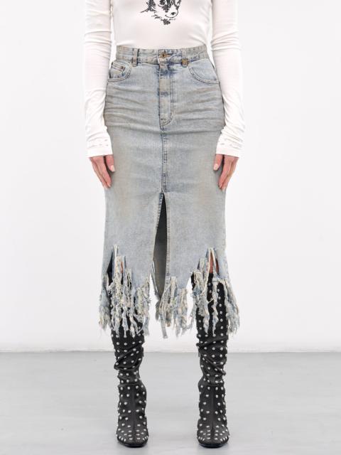 We11done Distressed Midi Skirt