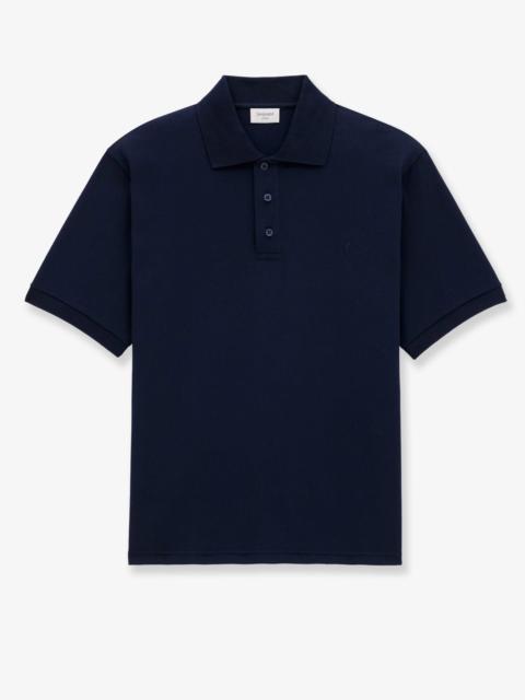 SAINT LAURENT Saint Laurent Recycled Material Polo Shirt With Cassandre Embroidery