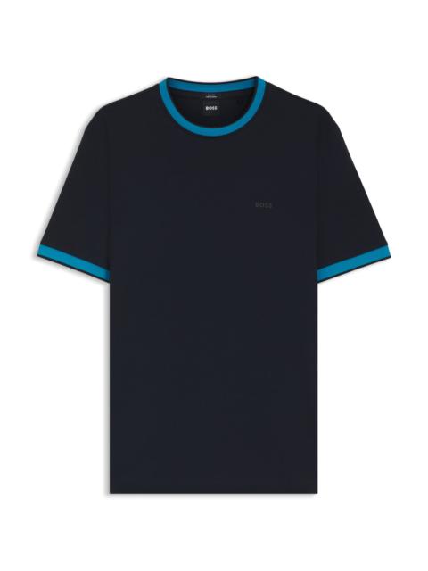 BOSS SLIM-FIT SHIRT IN DOBBY COTTON WITH CONTRAST TRIMS