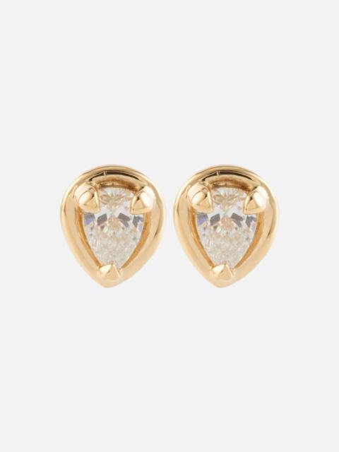STONE AND STRAND Birthstone Bonbon 14kt gold earrings with diamonds