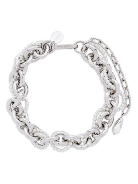 Simone Rocha Xl Pearl & Chain Necklace With Encased Pearl Flower